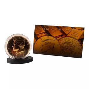 24K Gold Plated JFK Kennedy Half Dollar